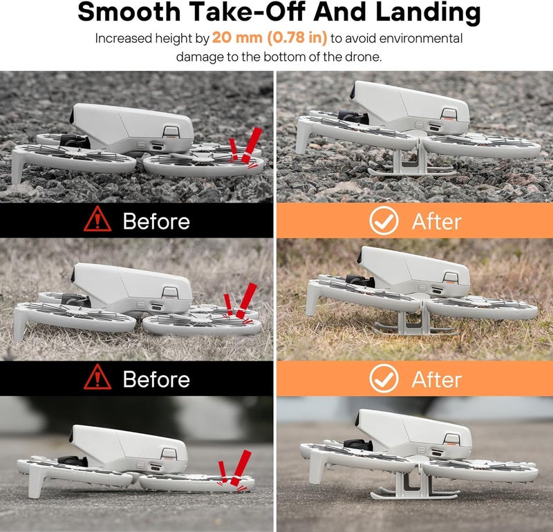 STARTRC جهاز هبوط لطائرة DJI Flip، مجموعة هبوط مضاءة 2 في 1 لملحقات طائرة DJI Flip - Image 3